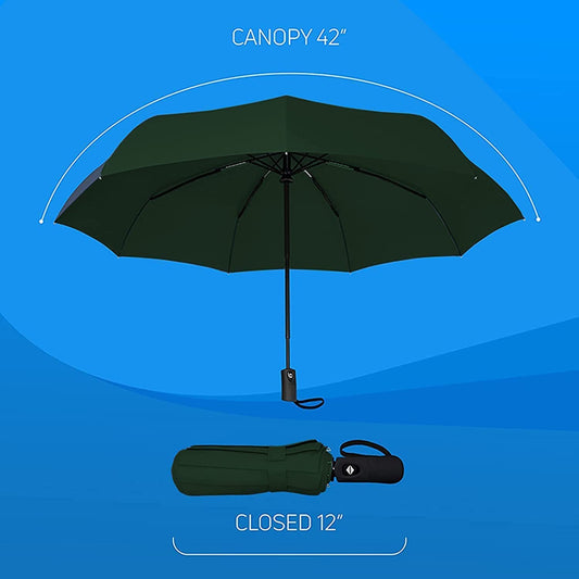 SKYTONE Umbrella for Men and Women– 3 Fold with Auto Open and Close 43 Inch Large Umbrella (GREEN)