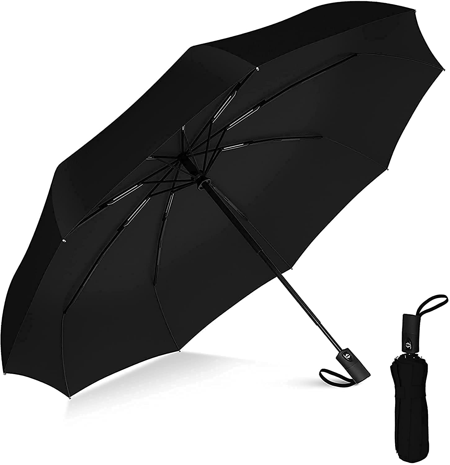 SKYTONE Umbrella for Men and Women– 3 Fold with Auto Open and Close 43 Inch Large Umbrella (BLACK)