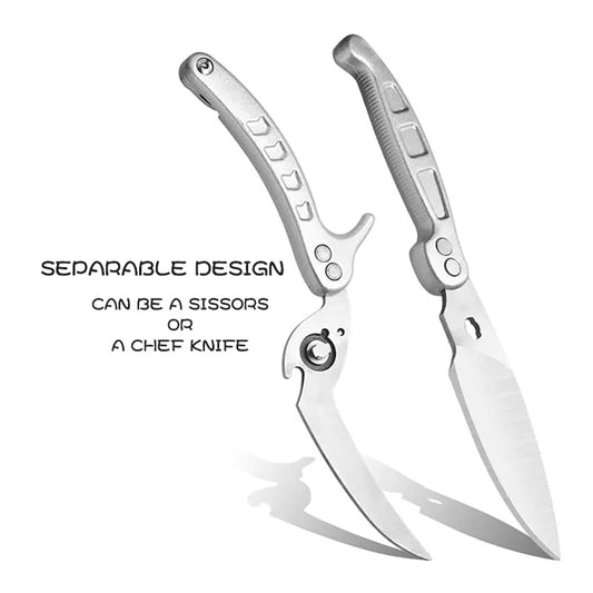 SKYTONE Multi Purpose Made In Japan Kitchen Scissors, food scissors,Premium Stainless Steel Solid Kitchen Shears for Meat, Seafood, Chicken, Vegetables, Herbs, BBQ, Bottle Opener (Large)