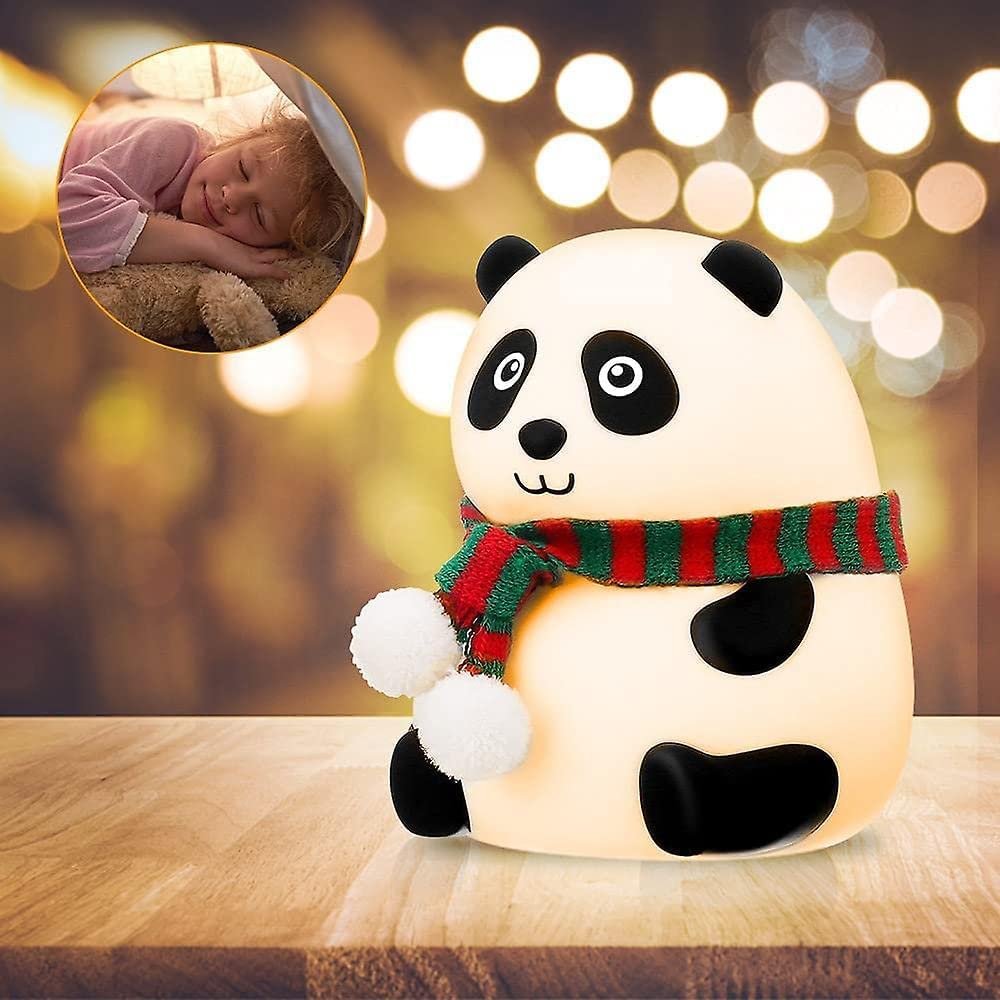 SKYTONE Cute Panda Night Light for Kids,Nursery Silicone Night Light,7-Color Changing Lamp,Room Decor, Gifts for Toddler Children Teenage Girls Valentine's Day