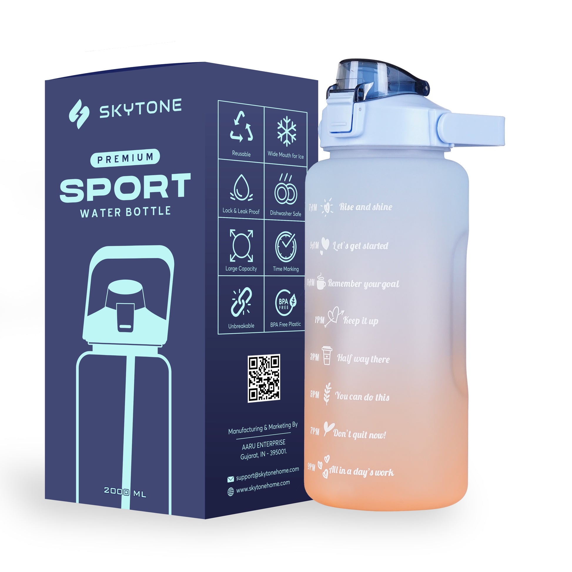 SKYTONE Motivational  GYM Water Bottle