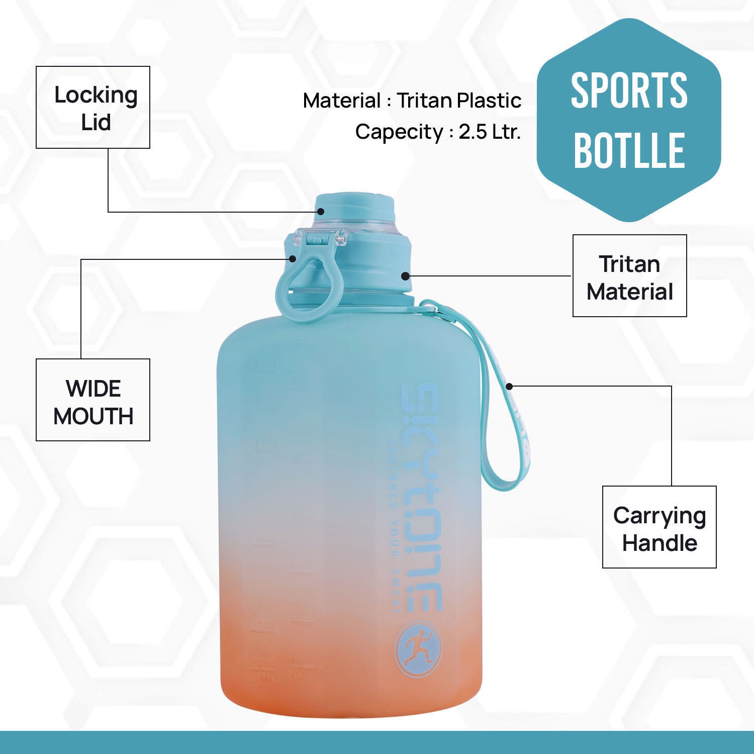 SKYTONE Gallon Water Bottle 2.2 Litre- BLUE