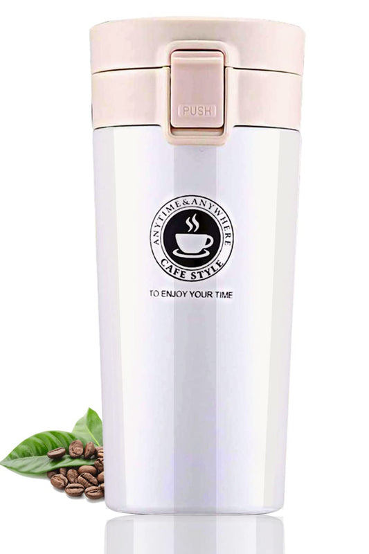 SKYTONE Vacuum Insulated Travel Stainless Steel Coffee Tea 300ML Mug (WHITE)