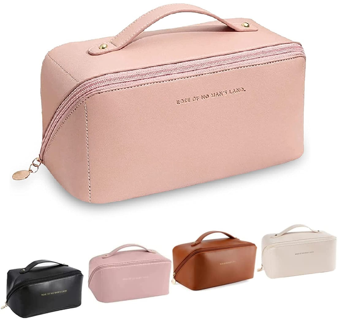 Aofa Makeup Bag Small Travel Cosmetic Bag Lightweight PU Leather