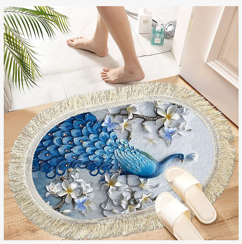 SKYTONE Microfiber Peacock Floor Mat