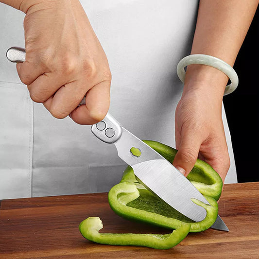 SKYTONE 2 IN 1 Scissor and knife Multi Purpose Made In Japan Kitchen Scissors, food scissors