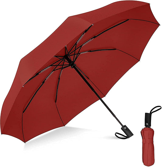 SKYTONE Umbrella for Men and Women– 3 Fold with Auto Open and Close 43 Inch Large Umbrella (RED)