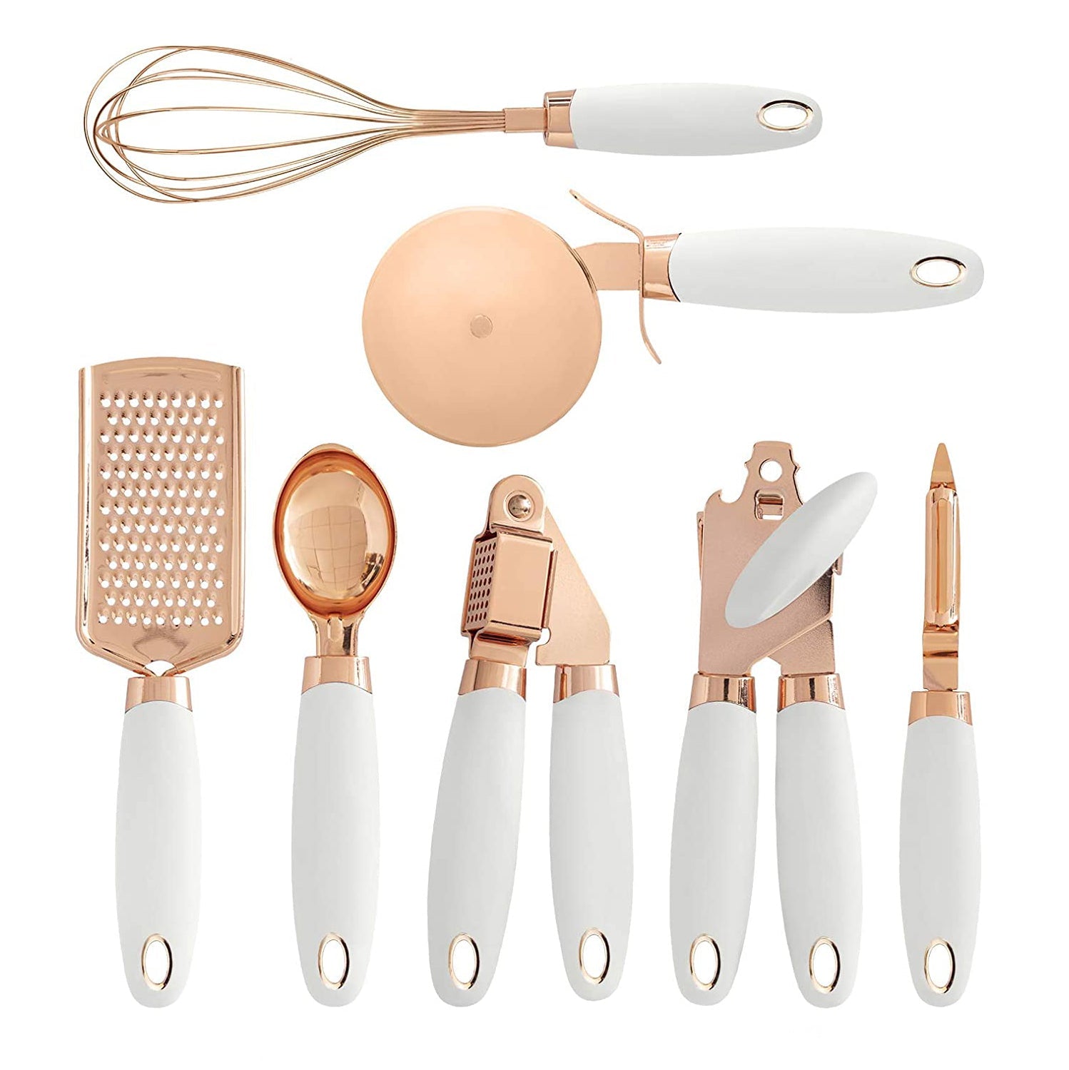 SKYTONE Kitchen Tools 7 Pcs Pure Copper Soft Silicone Touch Handles (White color)