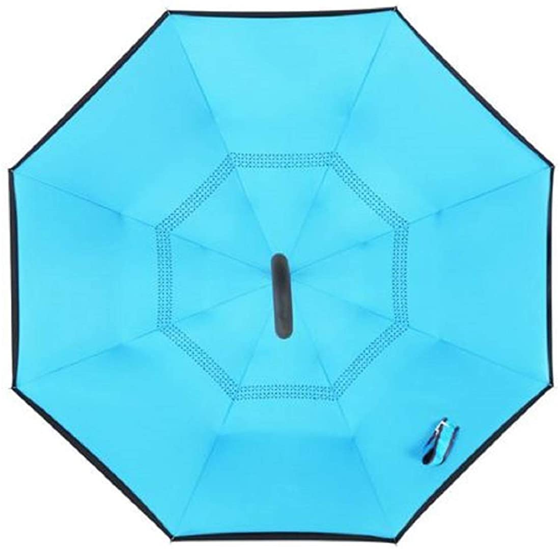SKYTONE Reverse Travel C Type Handle Double Layer Umbrella (Blue)