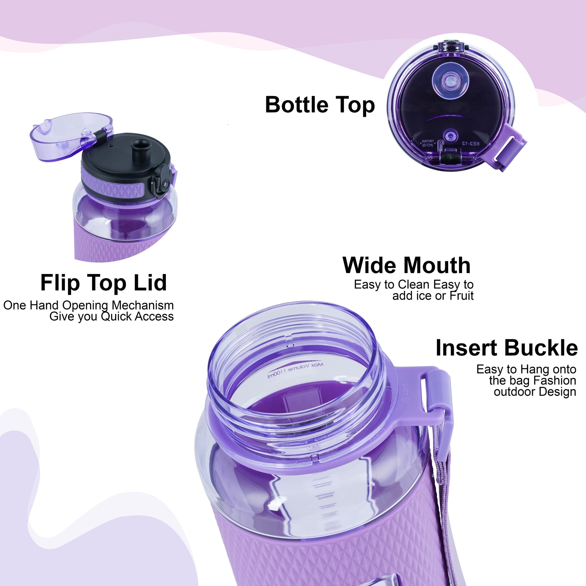 SKYTONE Sports Water Bottle (Purple)