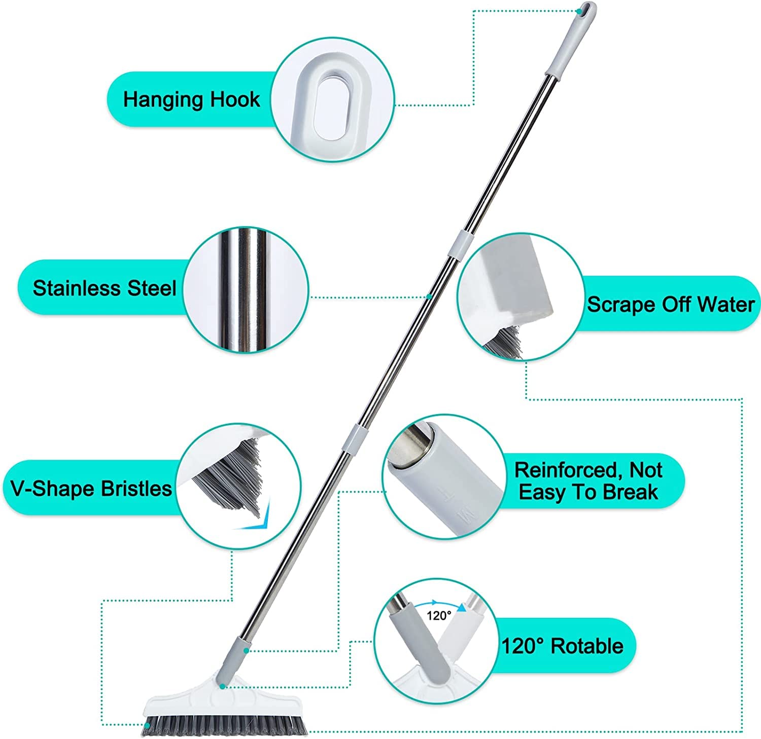 SKYTONE Floor Cleaning Brushes Multifunctional Wiper Wet & Dry Mop