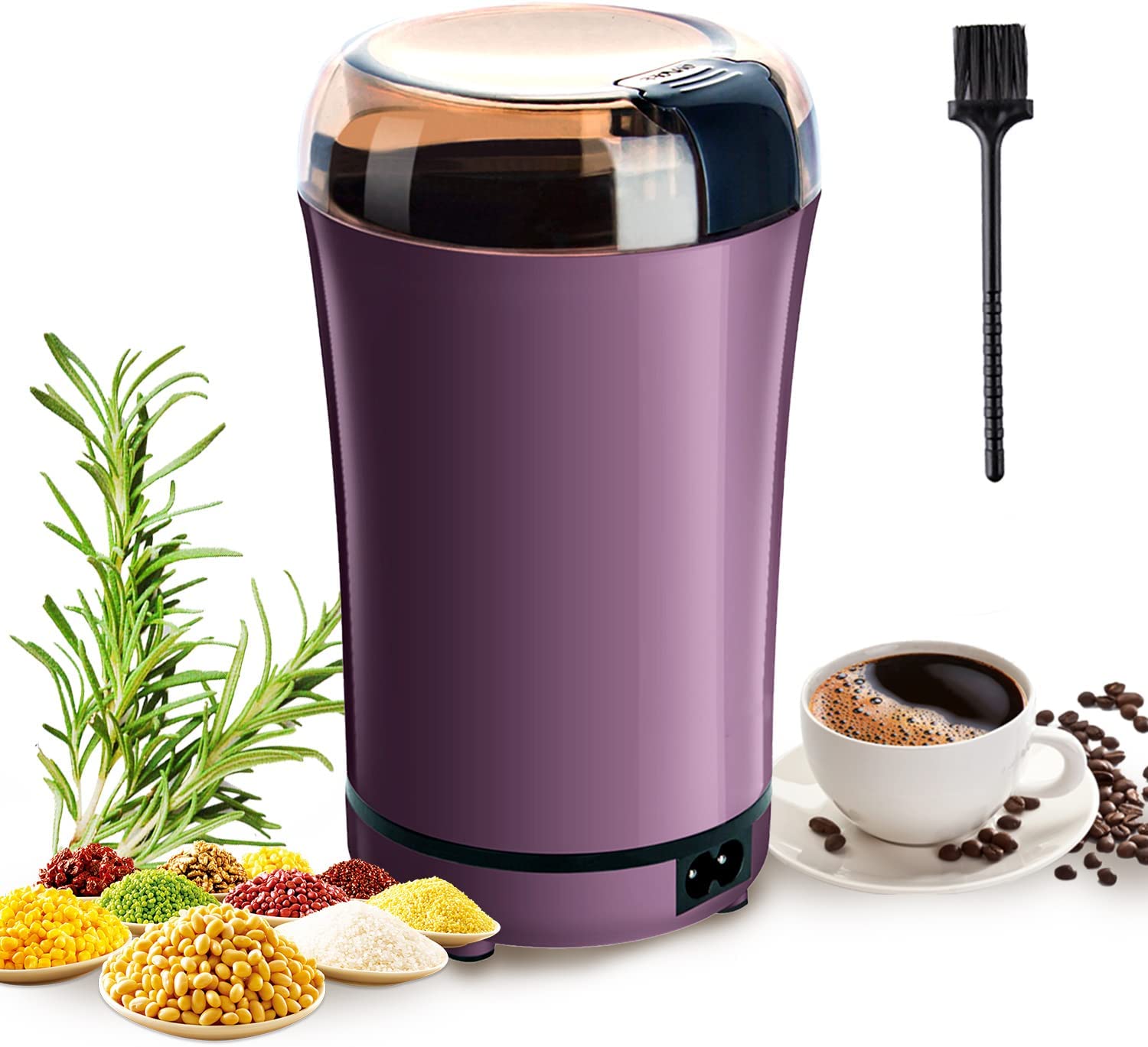 SKYTONE Grinder Multi-Functional Electric Stainless Steel Herbs Spices Nuts Grain Grinder, Portable Coffee Bean Seasonings Spices Mill Powder Machine Grinder Machine for Home and Office