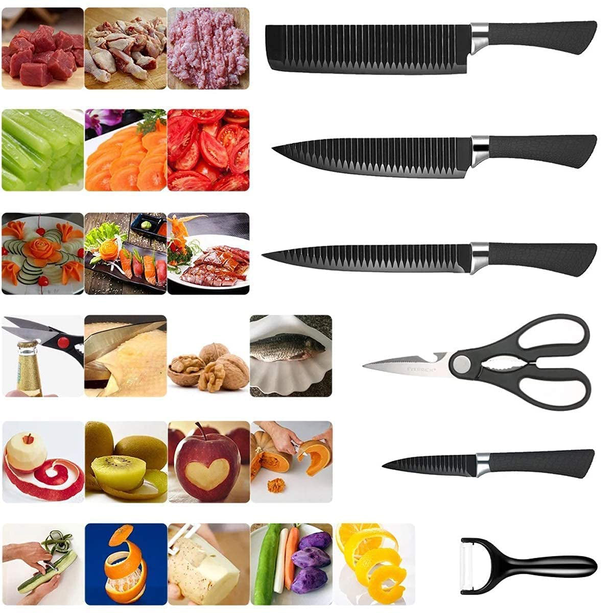 SKYTONE 6 PCS Kitchen Knife Set