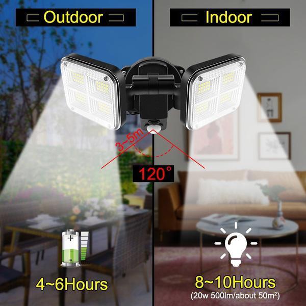 SKYTONE Led Bright Solar Lights Outdoor,120 LED Solar Motion Sensor Lights Outdoor and indoor