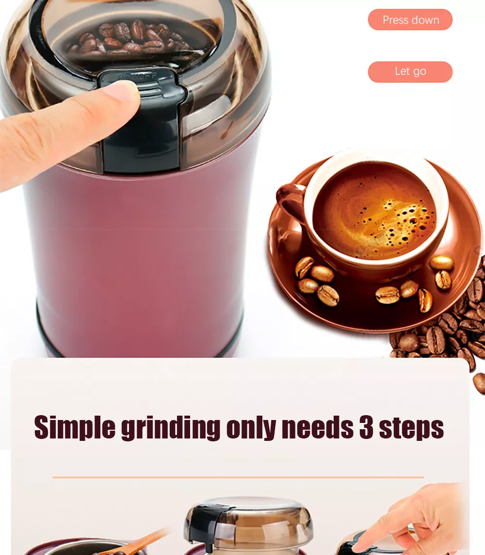 SKYTONE Grinder Multi-Functional Electric Stainless Steel Herbs Spices Nuts Grain Grinder, Portable Coffee Bean Seasonings Spices Mill Powder Machine Grinder Machine for Home and Office